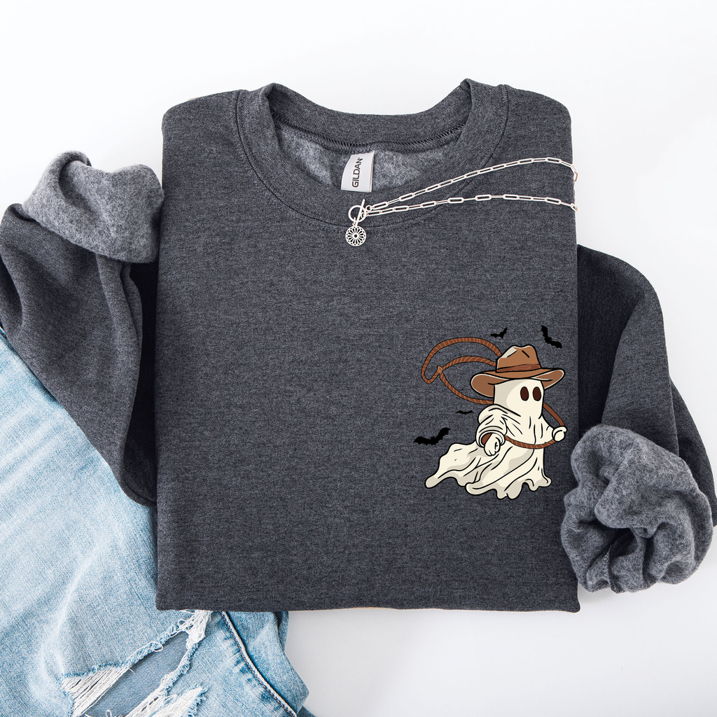 Cowboy Ghost Lasso Halloween Western Vintage Inspired Graphic Retro Iconic Sweatshirt