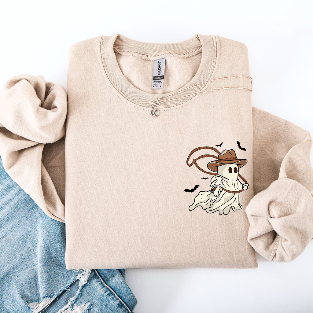 Cowboy Ghost Lasso Halloween Western Vintage Inspired Graphic Retro Iconic Sweatshirt