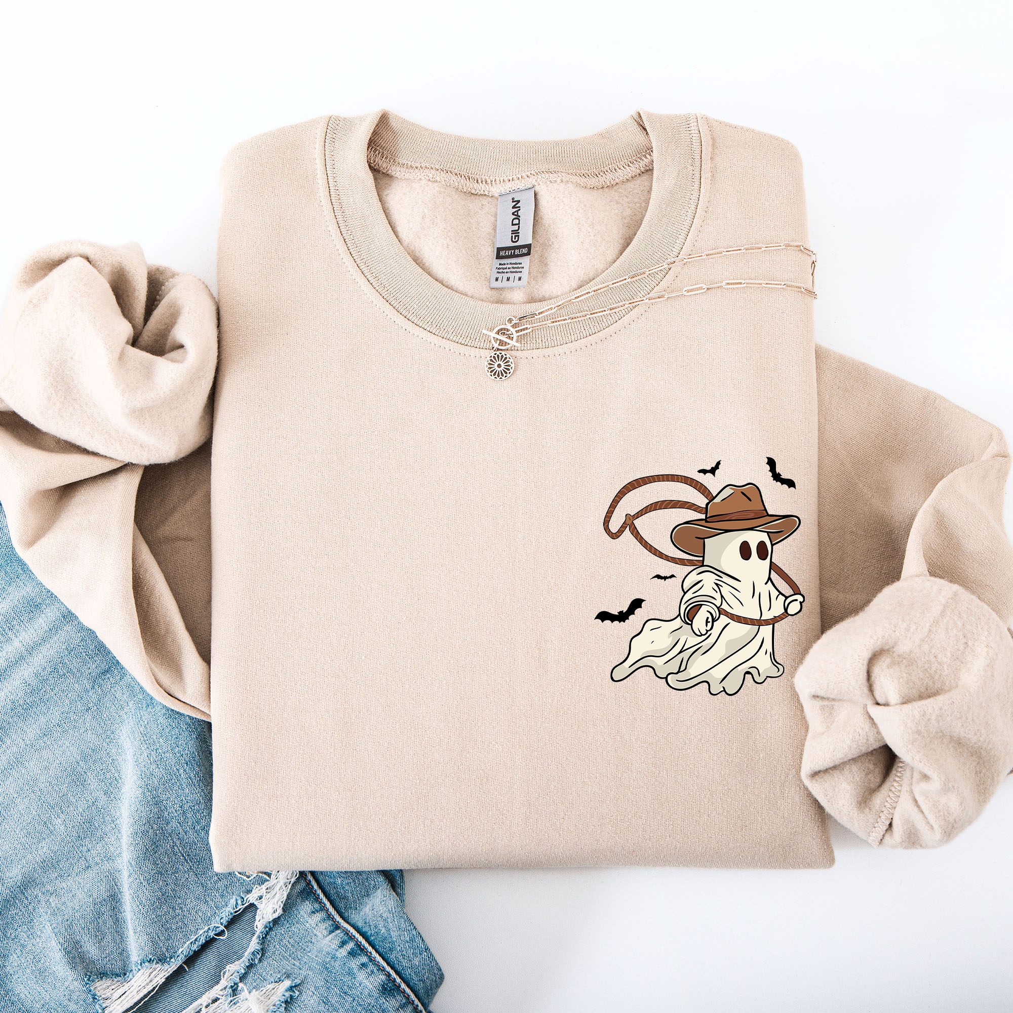 Cowboy Ghost Lasso Halloween Western Vintage Inspired Graphic Retro Iconic Sweatshirt