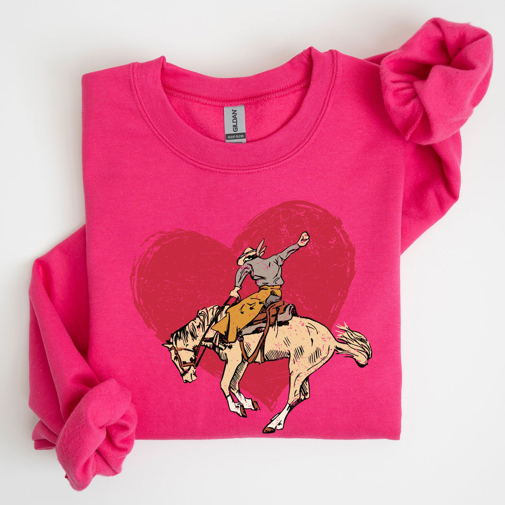 Cowboy Heart Western County Valentine's Day Love Story Rustic Cowboy Theme Sweatshirt