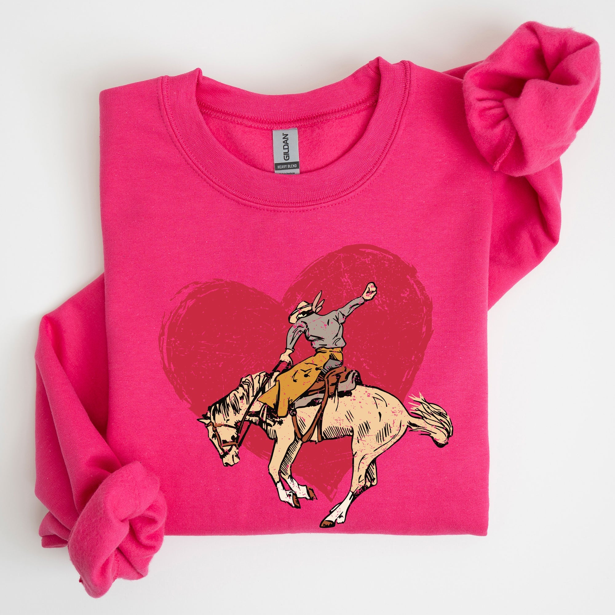 Cowboy Heart Western County Valentine's Day Love Story Rustic Cowboy Theme Sweatshirt