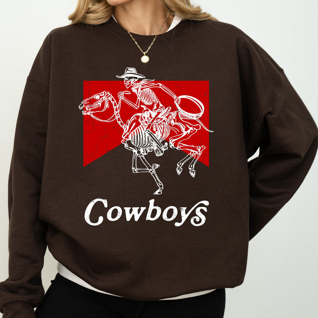Cowboy Killer Skeleton Horse Cowgirl Western Graphic Limited Edition Premium Sweatshirt