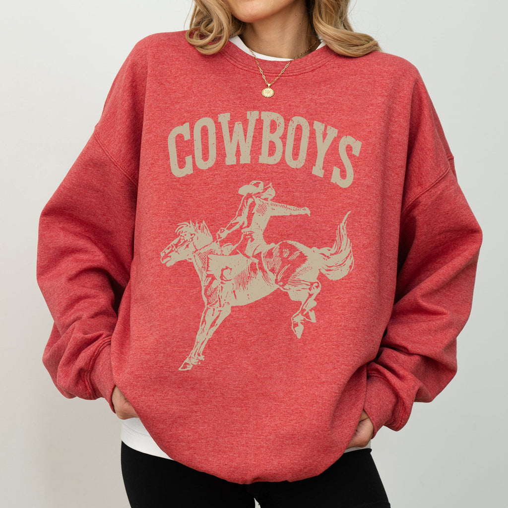 Rugged Cowboys Bronco Rider Western Horse Graphic Vintage Heritage Edition Sweatshirt