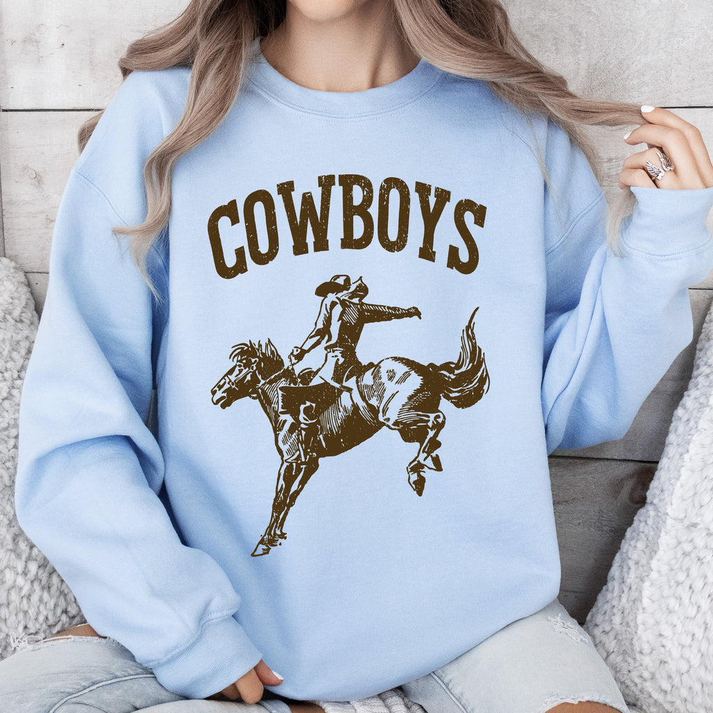Rugged Cowboys Bronco Rider Western Horse Graphic Vintage Heritage Edition Sweatshirt