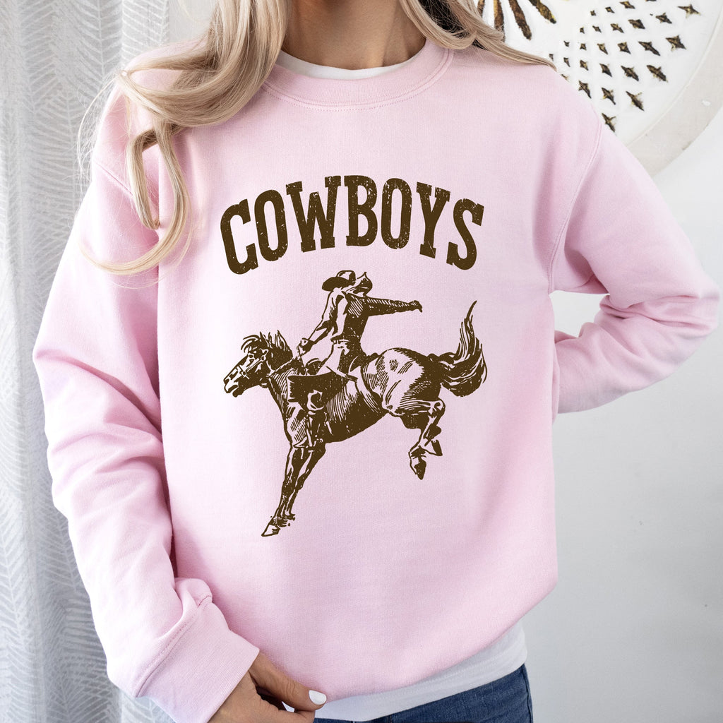 Rugged Cowboys Bronco Rider Western Horse Graphic Vintage Heritage Edition Sweatshirt