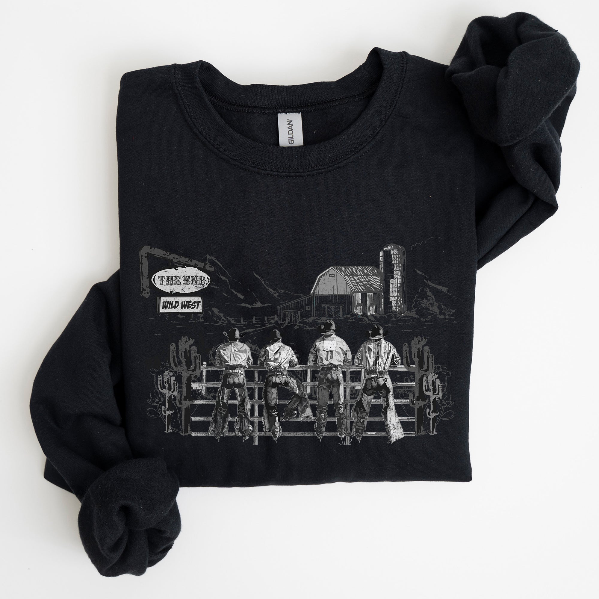 Cowboys Ranch Cowgirls Western Country Lifestyle Scene Artwork Graphic Sweatshirt