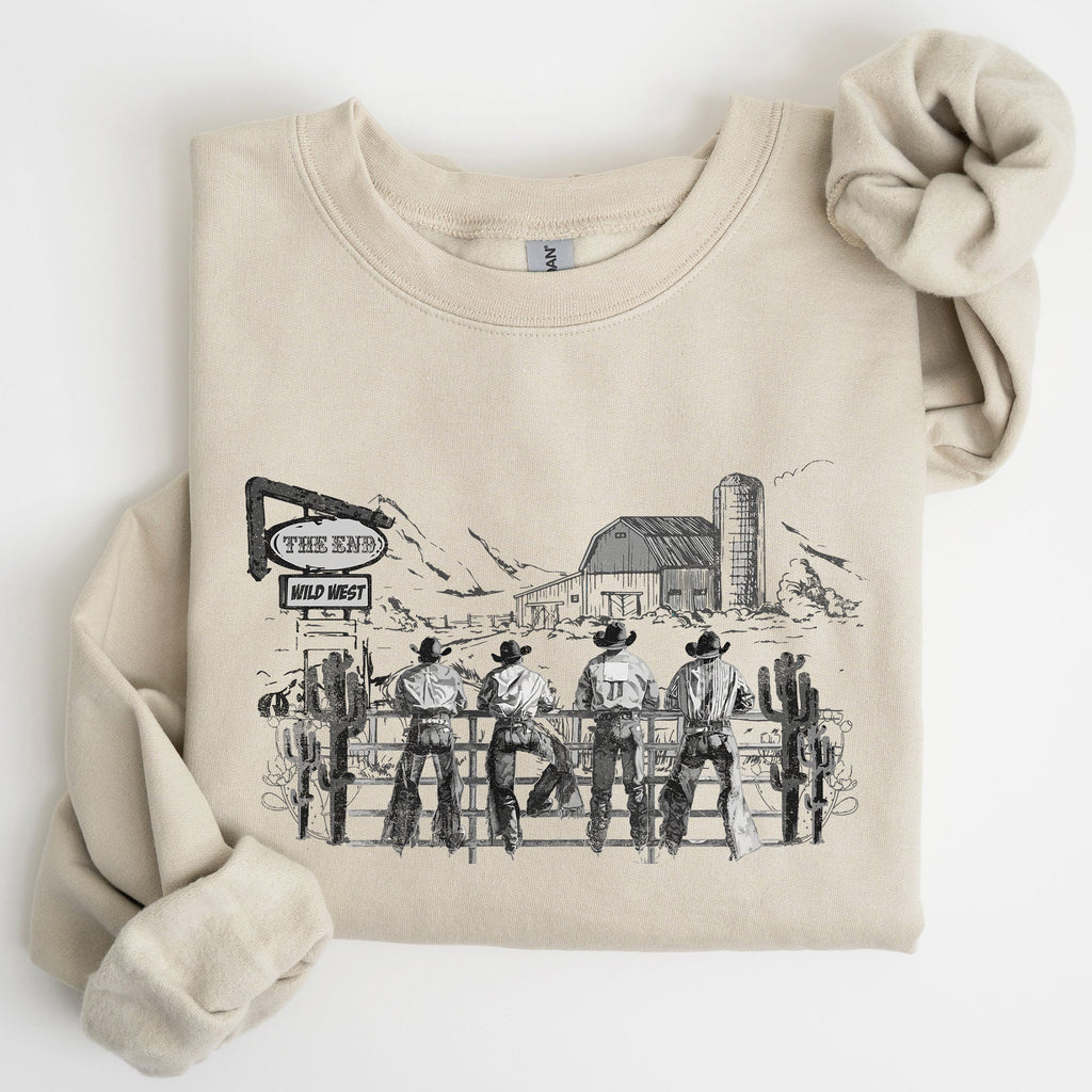 Cowboys Ranch Cowgirls Western Country Lifestyle Scene Artwork Graphic Sweatshirt
