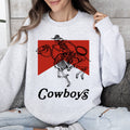 Cowboys Skeleton Horse Western Country Scene With Bold Vintage Graphic Sweatshirt