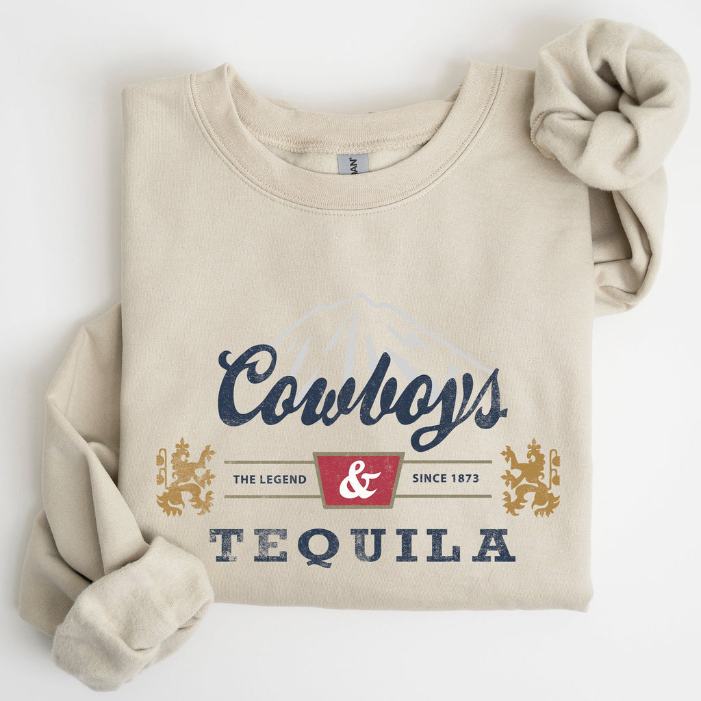 Cowboys And Tequila Retro Beer Vintage Cowboy Wild West Cozy Graphic Vintage Edition Sweatshirt