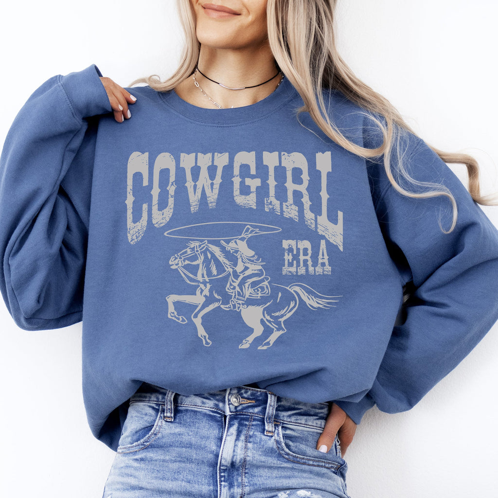 Cowgirl Era Rodeo Western Country Horse Graphic Heritage Inspired Statement Sweatshirt