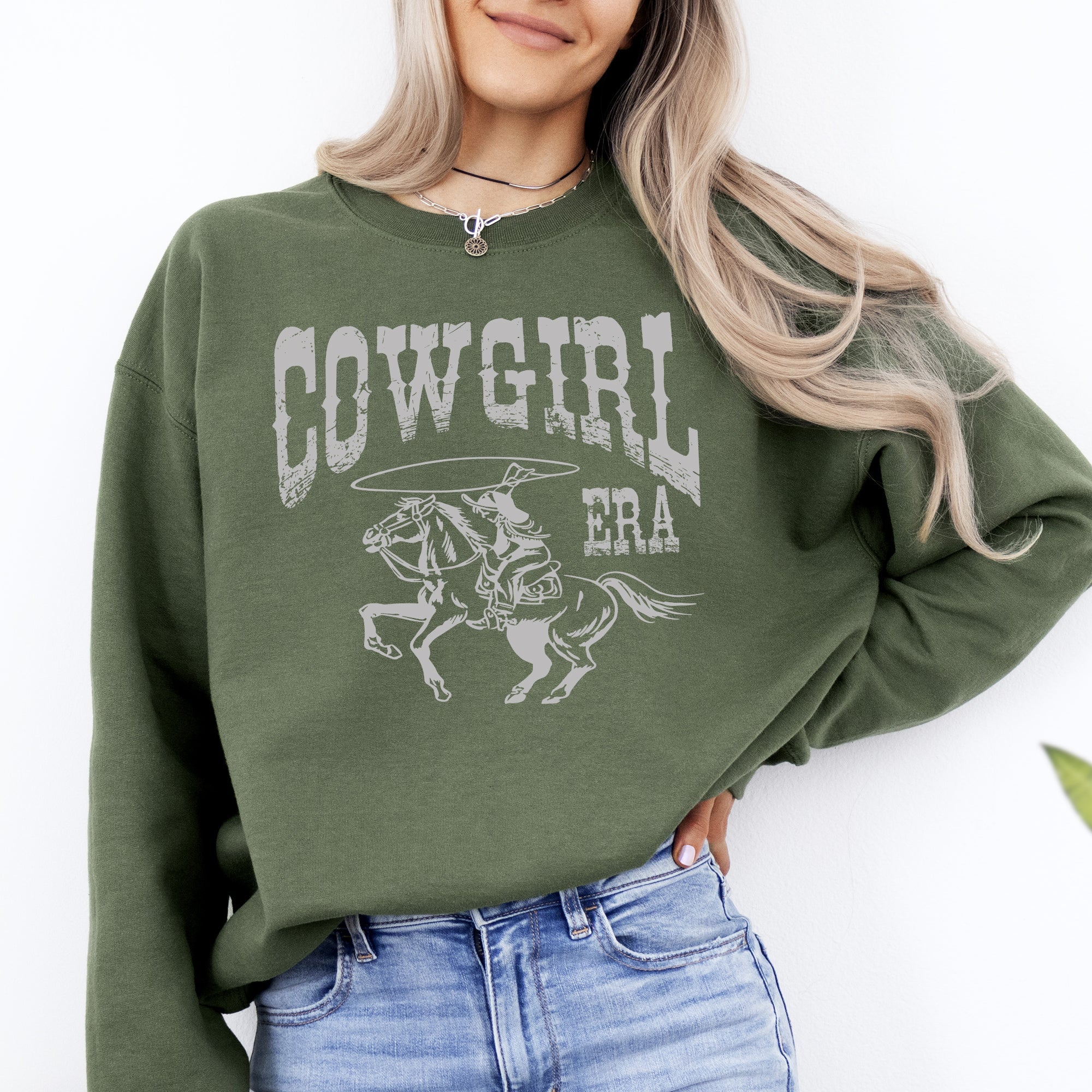 Cowgirl Era Rodeo Western Country Horse Graphic Heritage Inspired Statement Sweatshirt
