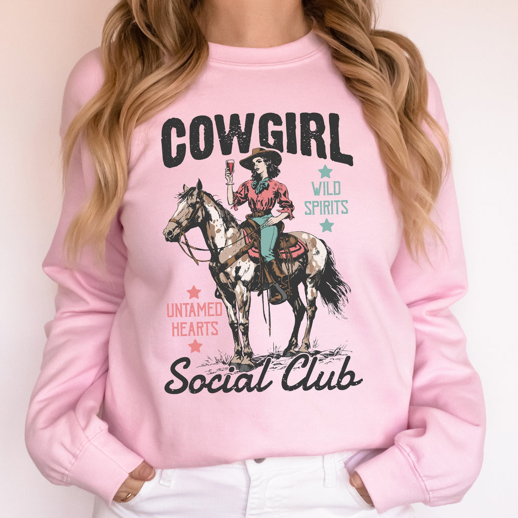 Cowgirl Social Club Western Country Horse Lovers Edition Deluxe Premium Graphic Sweatshirt