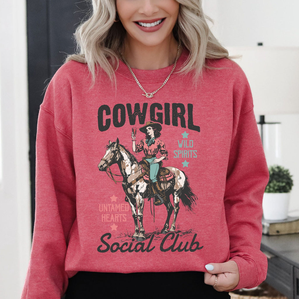 Cowgirl Social Club Western Country Horse Lovers Edition Deluxe Premium Graphic Sweatshirt