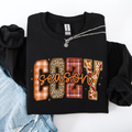 Cozy Season Patterns Fall Vibes Retro Varsity Pumpkin Floral Sunflower Halloween Autumn Sweatshirt