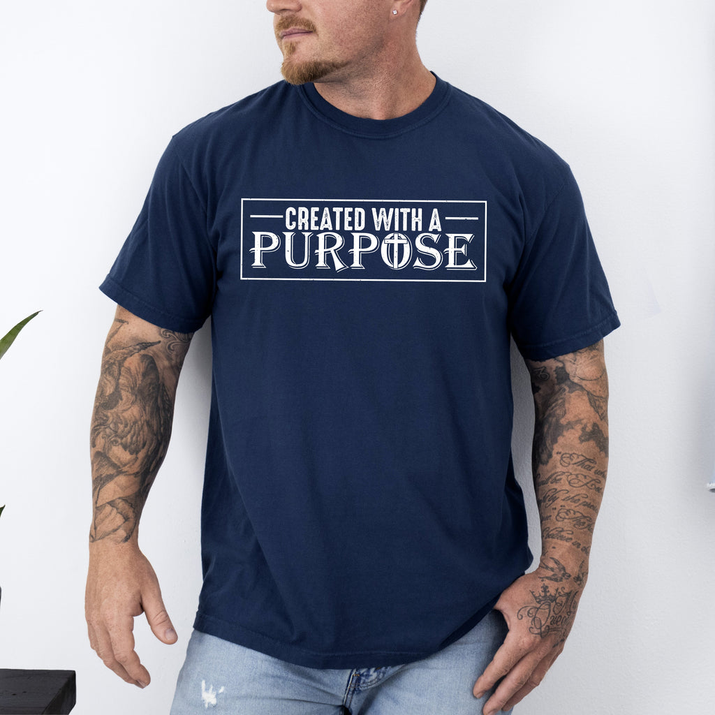 Created With A Purpose Faith Christian Jesus Gospel Religious T-Shirt Comfort Colors Tee