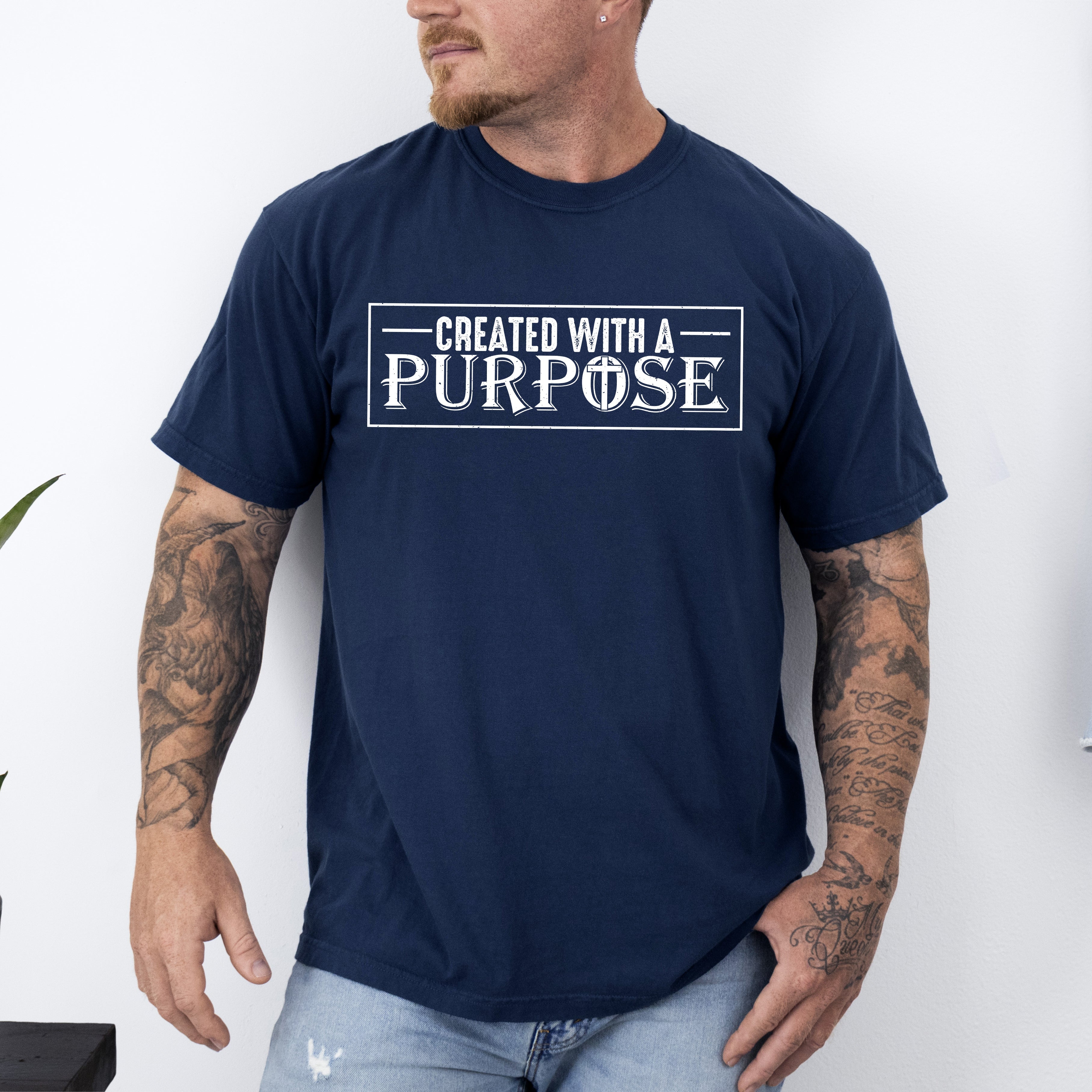 Created With A Purpose Faith Christian Jesus Gospel Religious T-Shirt Comfort Colors Tee
