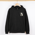 Cute Ghost And Black Cat Halloween Coquette Retro Jack-O-Lantern Whimsy Pocket Hoodie
