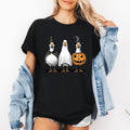 Cute Halloween Geese Whimsical Spooky Season Illustration Laughing Geese Collectible Graphic Tee