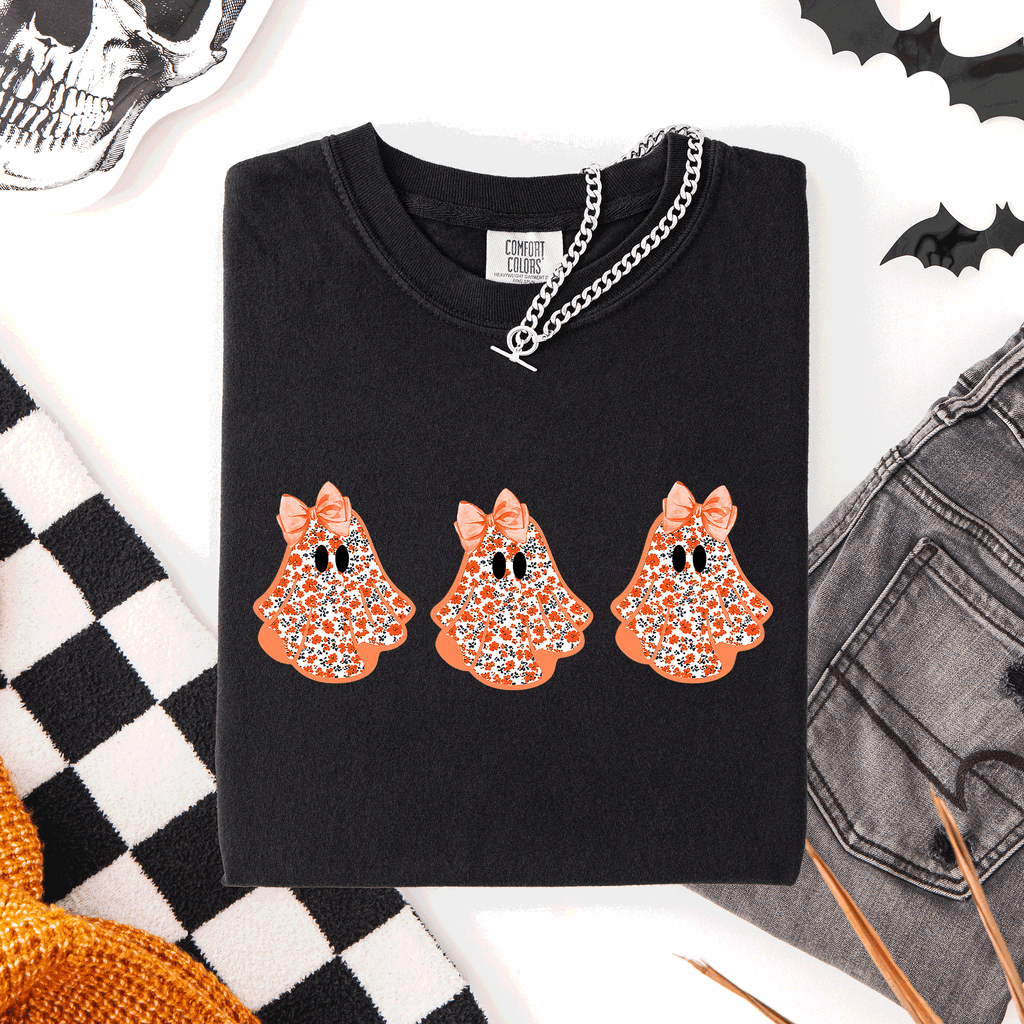 Cute Halloween Ghosts Pattern Coquette Night Parade Limited Edition Comfort Colors Tee