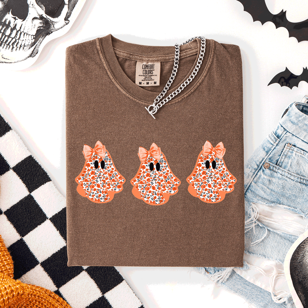 Cute Halloween Ghosts Pattern Coquette Night Parade Limited Edition Comfort Colors Tee