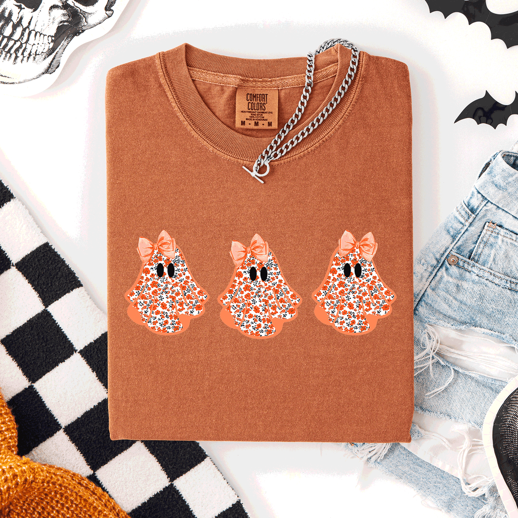 Cute Halloween Ghosts Pattern Coquette Night Parade Limited Edition Comfort Colors Tee