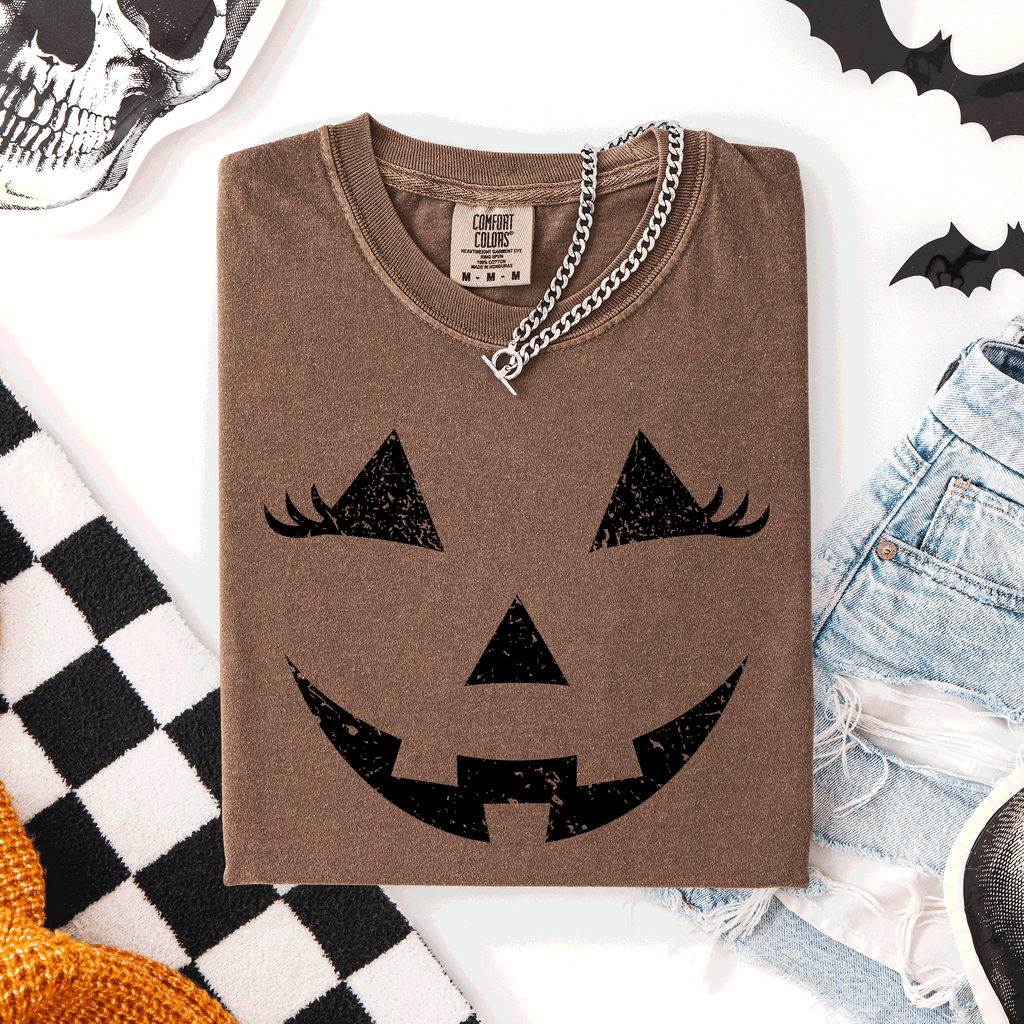 Jack O Lantern Halloween Cute Night Scene With A Playful Carved Pumpkin And Spooky Festive Vibes For Autumn Nights Comfort Colors Tee