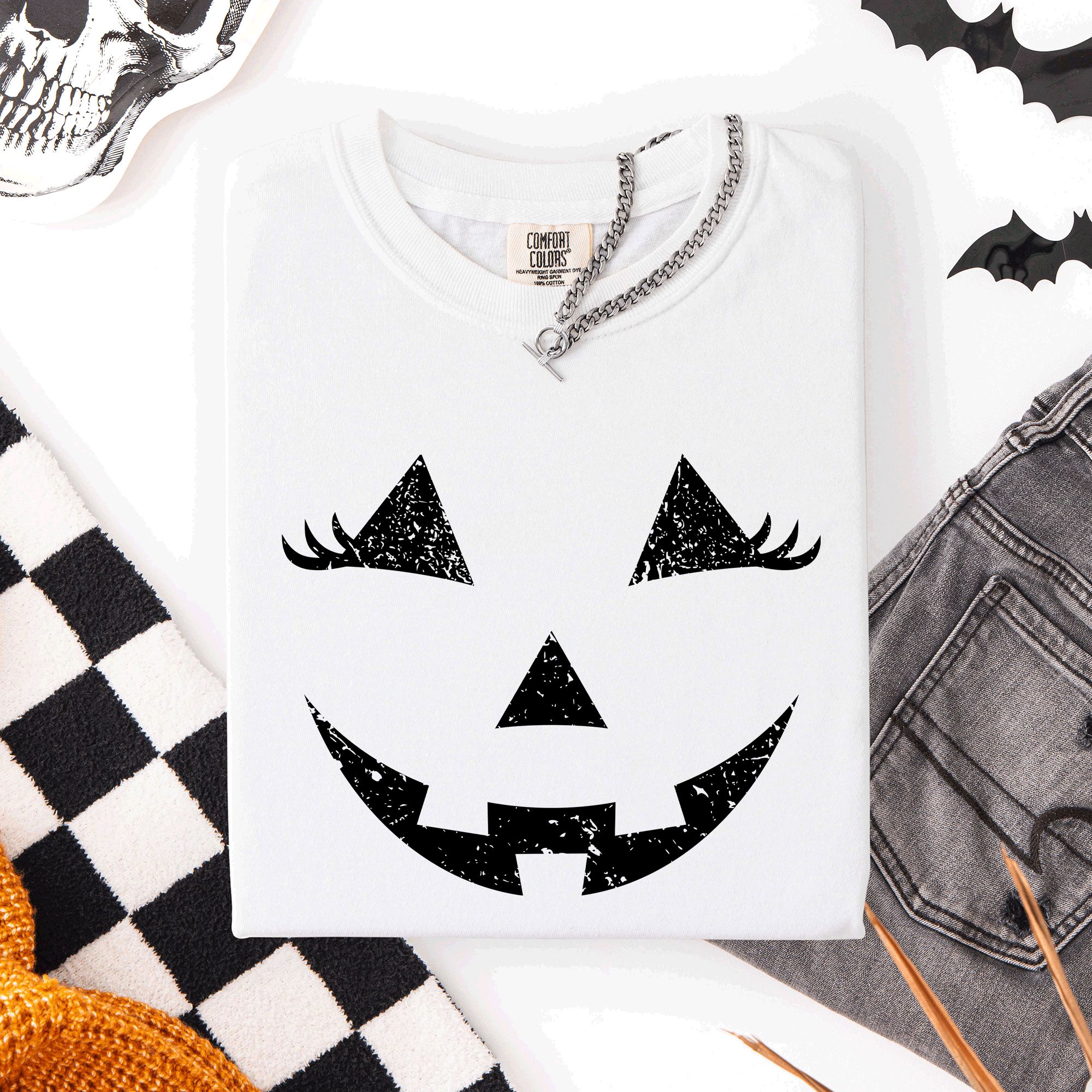 Jack O Lantern Halloween Cute Night Scene With A Playful Carved Pumpkin And Spooky Festive Vibes For Autumn Nights Comfort Colors Tee