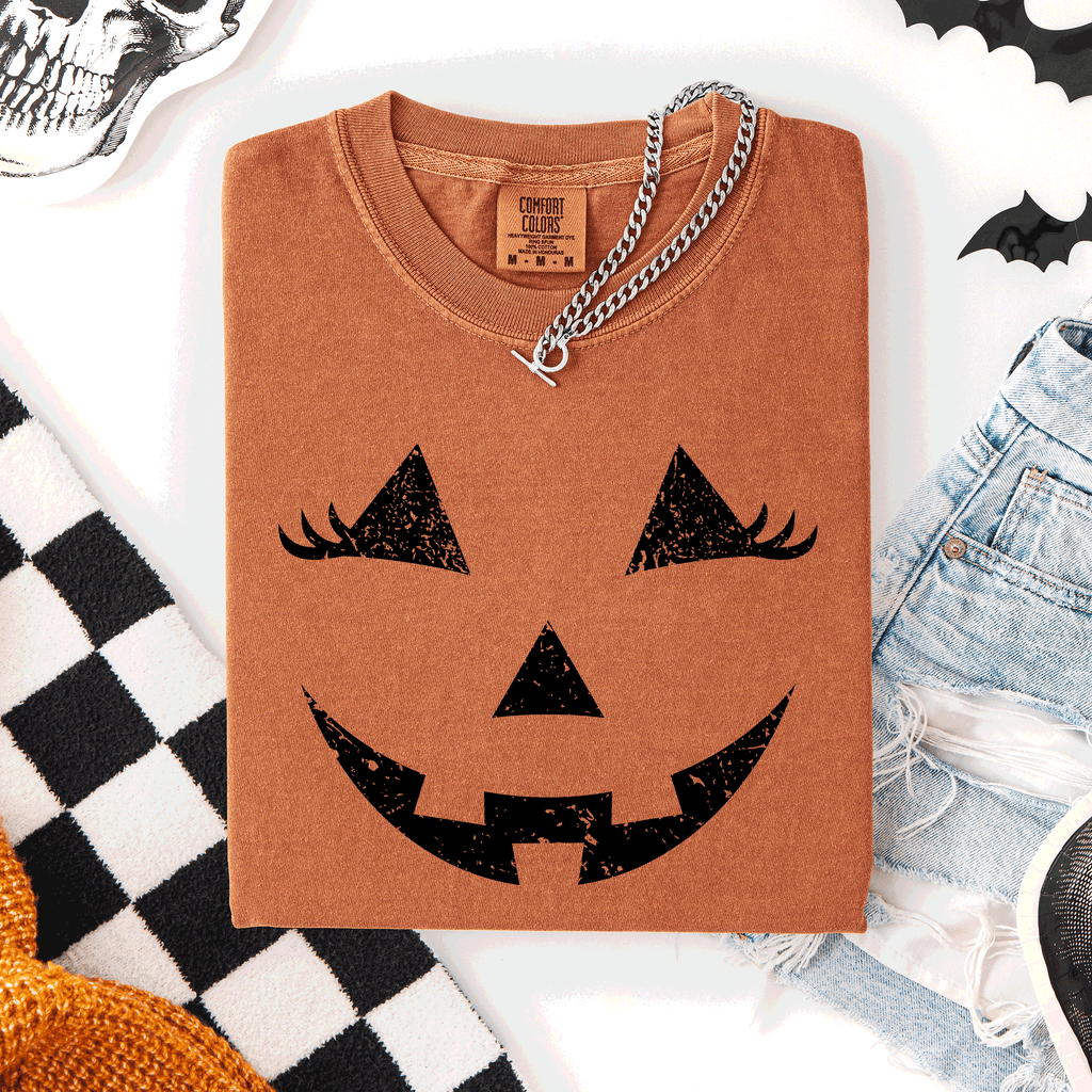 Cute Jack O Lantern Halloween Theme Cozy Silhouette Illustration Seasonal Colorful Edition Comfort Colors Tee