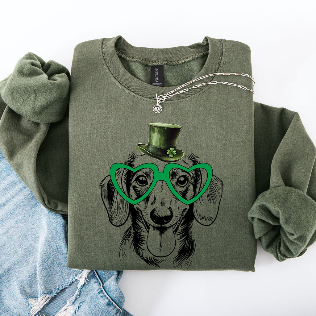 Dachshund Festive St Patrick's Day Lucky Irish Celebration Limited Edition Cozy Sweatshirt