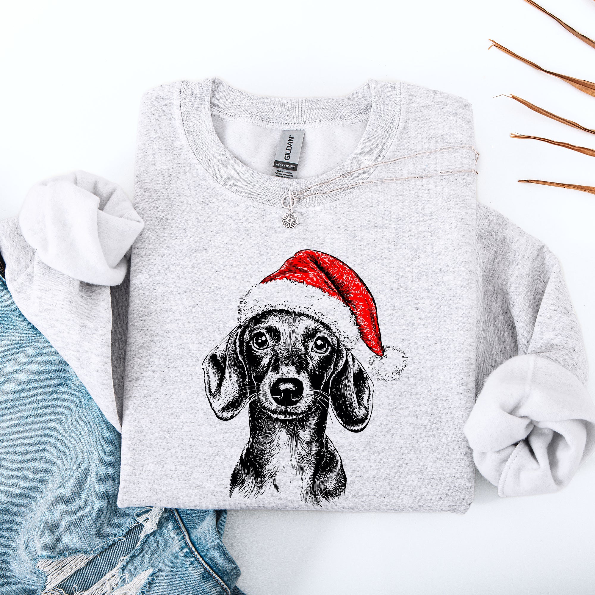 Dachshund Santa Claus Christmas Dog Lover Seasonal Festive Cozy Furry Friend Sweatshirt