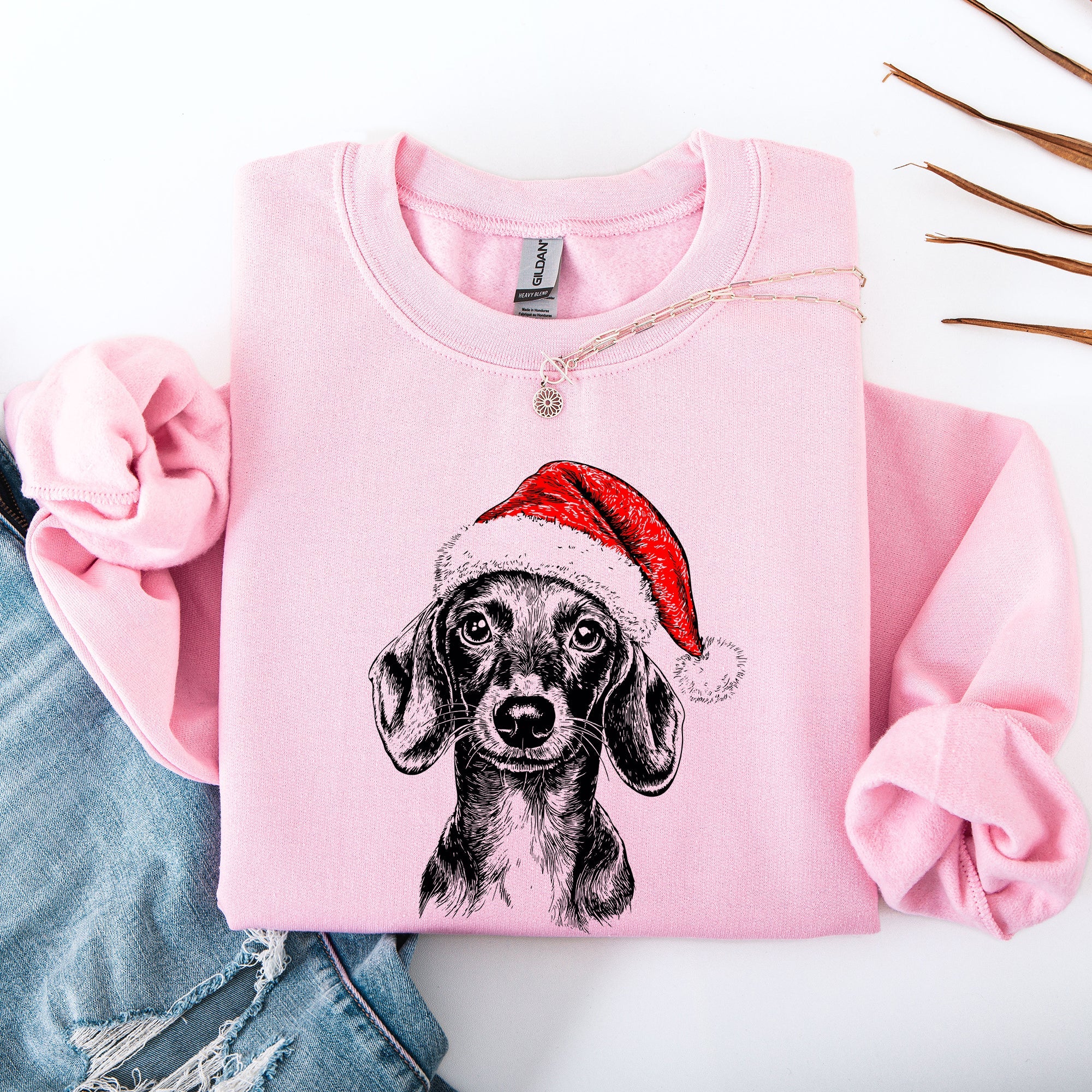 Dachshund Santa Claus Christmas Dog Lover Seasonal Festive Cozy Furry Friend Sweatshirt