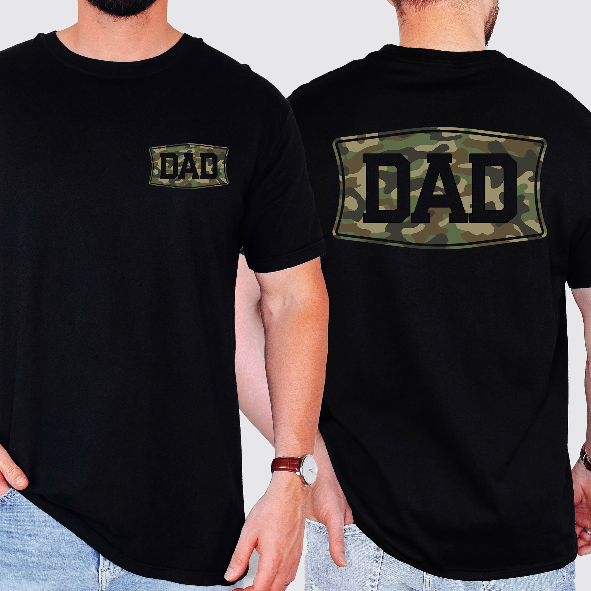 Dad's Camouflage Outdoor Adventure Old School For Dads And Husbands Comfort Colors Tee
