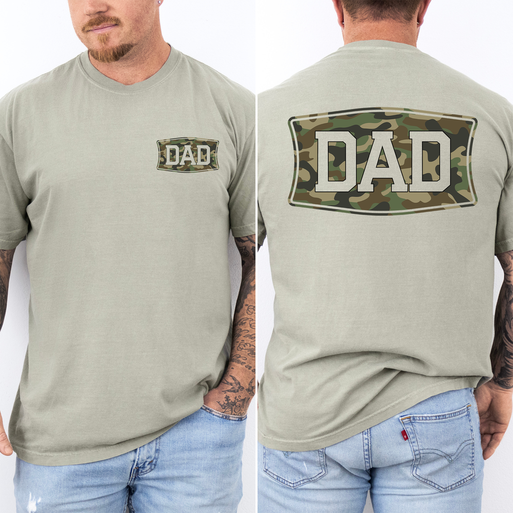 Dad's Camouflage Outdoor Adventure Old School For Dads And Husbands Comfort Colors Tee