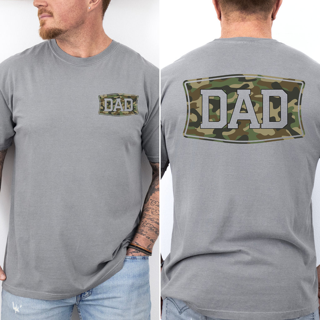 Dad's Camouflage Outdoor Adventure Old School For Dads And Husbands Comfort Colors Tee