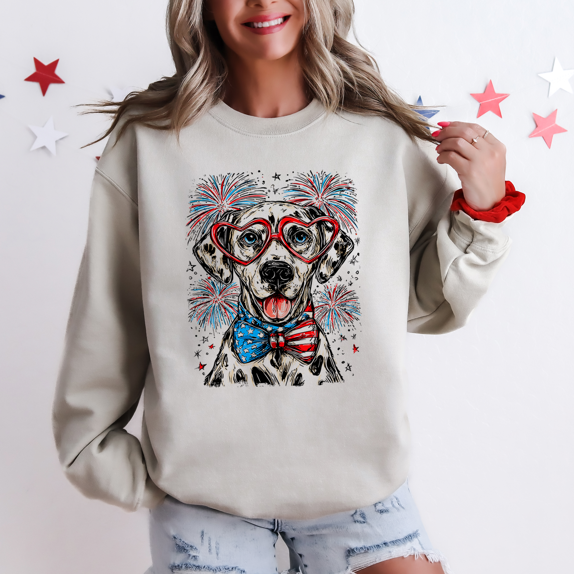 Dalmatian Patriotic Dog USA Celebration For Pet Lovers Fourth Of July Pride Sweatshirt