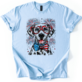 Dalmatian Patriotic Dog USA America Flag Paw Print 4th of July Pet Lover Edition Graphic Tee