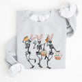 Dancing Easter Skeleton, Rabbit, Bunnies Celebration Artwork For Festive Wardrobe Sweatshirt
