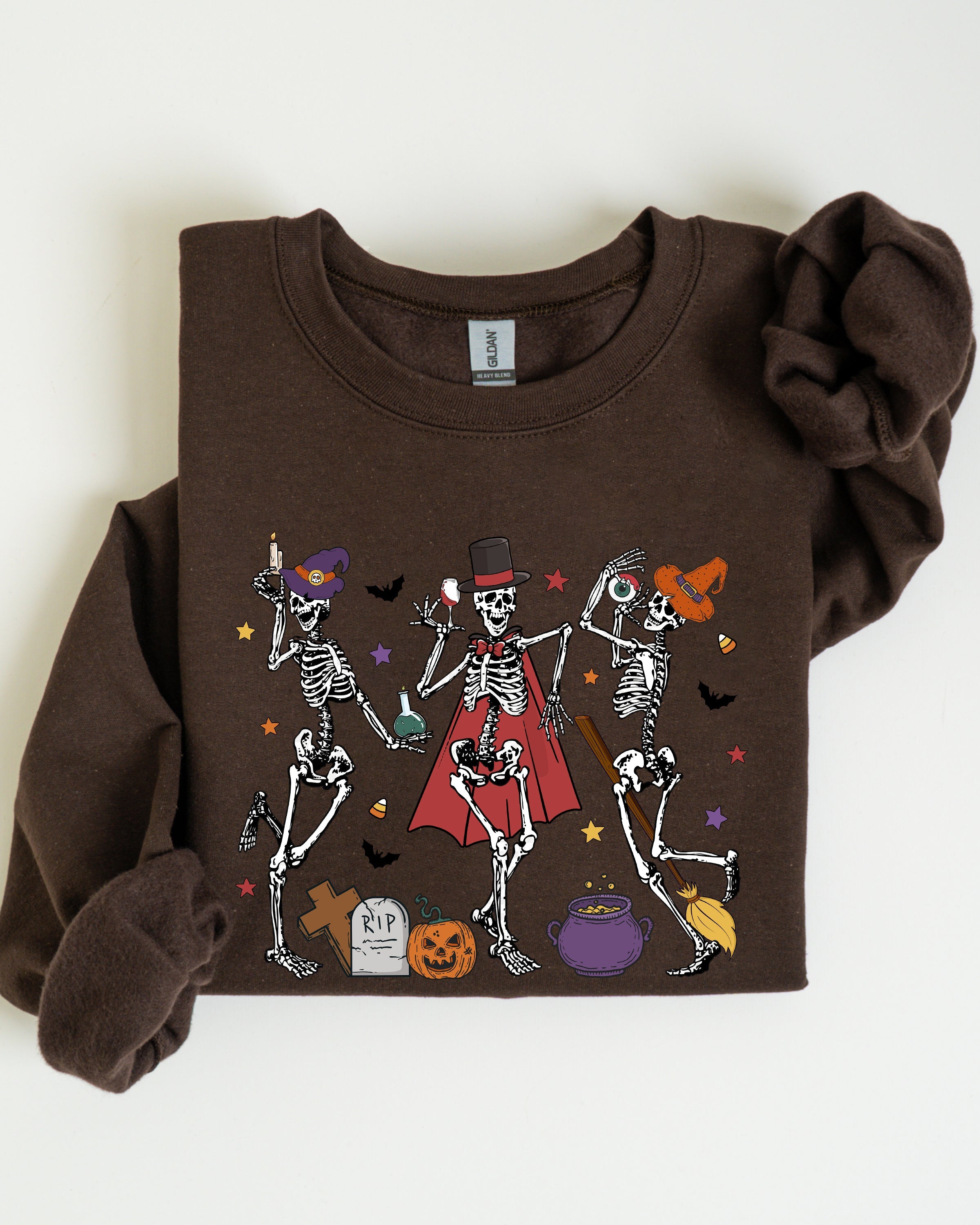 Dancing Skeleton Halloween Party Trick Or Treat Cute Fun Spooky Vibe Collective Sweatshirt