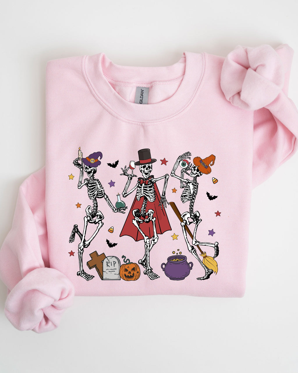 Dancing Skeleton Halloween Party Trick Or Treat Cute Fun Spooky Vibe Collective Sweatshirt