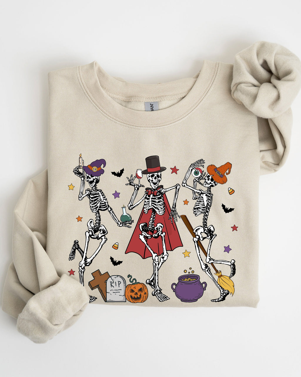 Dancing Skeleton Halloween Party Trick Or Treat Cute Fun Spooky Vibe Collective Sweatshirt