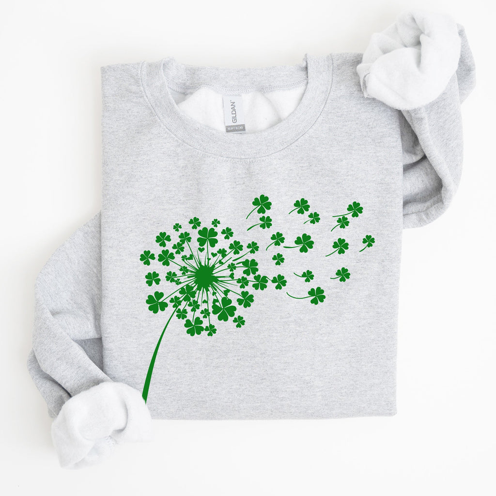 Dandelion, St Patrick's Day, Shamrocks Garden Edition Plush Cozy All-Season Comfort Sweatshirt