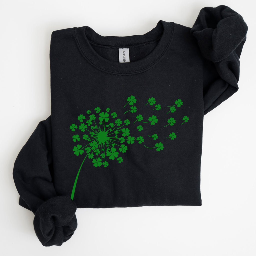 Dandelion, St Patrick's Day, Shamrocks Garden Edition Plush Cozy All-Season Comfort Sweatshirt
