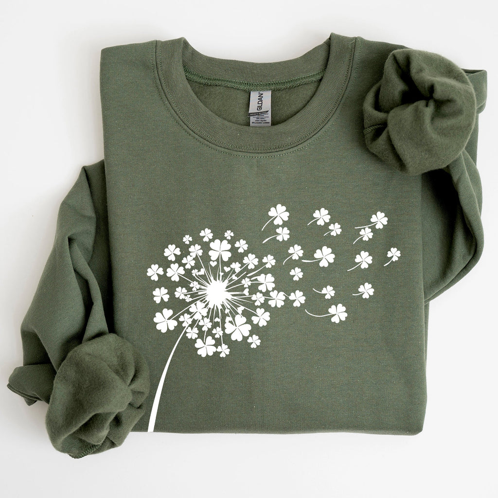 Dandelion, St Patrick's Day, Shamrocks Garden Edition Plush Cozy All-Season Comfort Sweatshirt