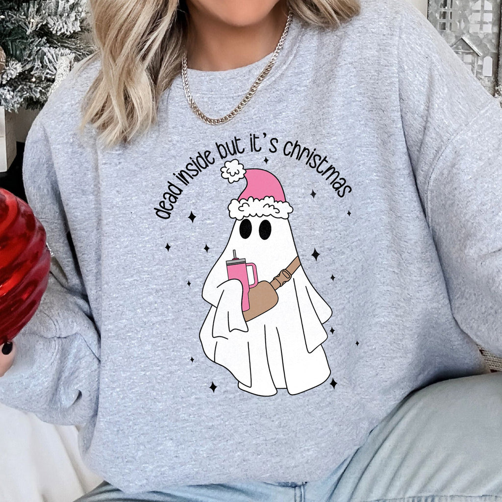 Dead Inside But It's Christmas Retro Cozy Winter Edition Graphic Print Sweatshirt