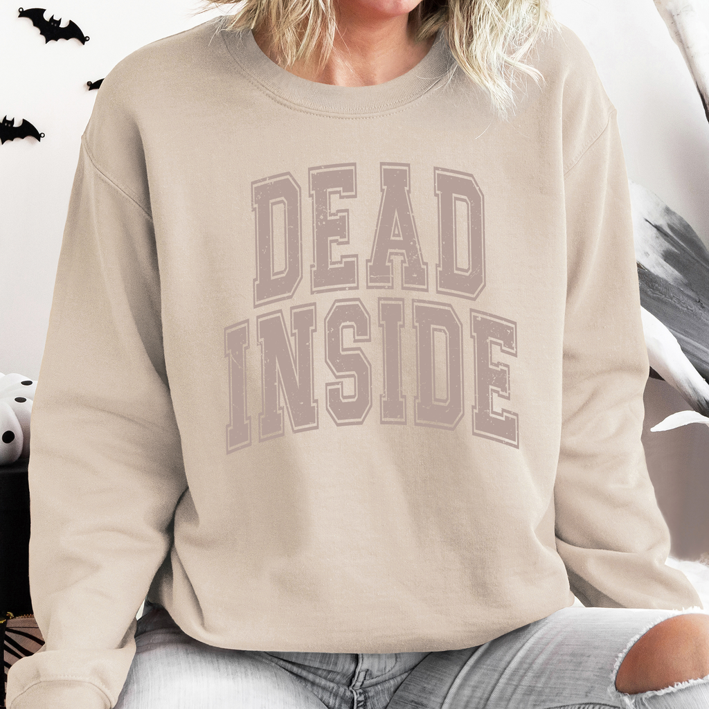 Dead Inside Mood Halloween Vibes Autumn Night Fashion Statement Cozy Graphic Edition Sweatshirt
