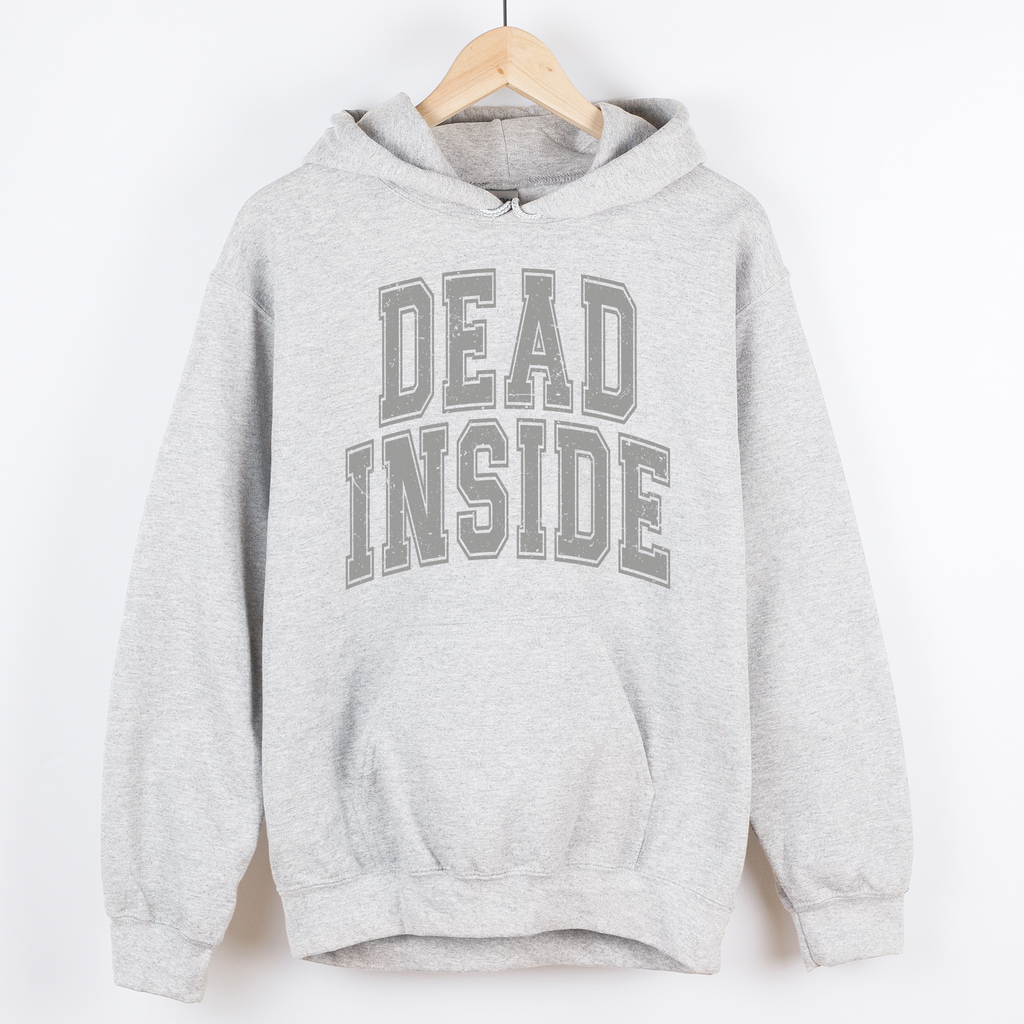 Dead Inside Mood Halloween Vibes Jack O Lantern Ghost Motif Retro Halloween Charm Cozy Fleece Hoodie