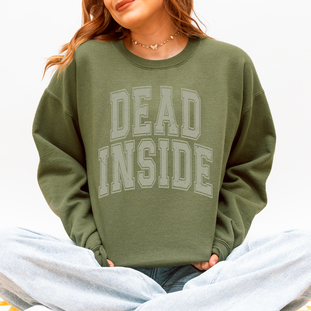 Dead Inside Mood Halloween Vibes Autumn Night Fashion Statement Cozy Graphic Edition Sweatshirt