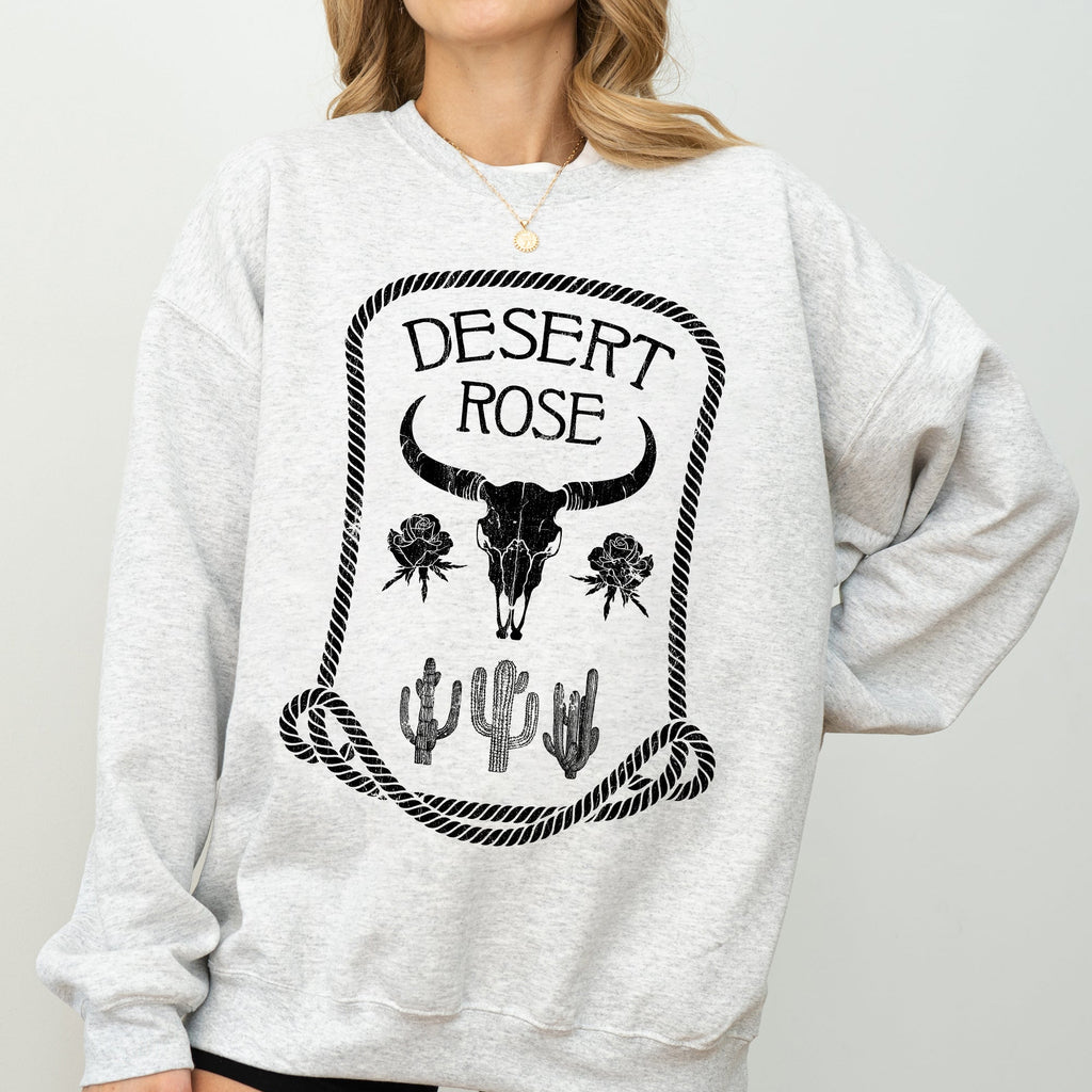 Desert Rose Western Cowgirl Cowboy Spirit Heritage Frontier Style Graphic Sweatshirt