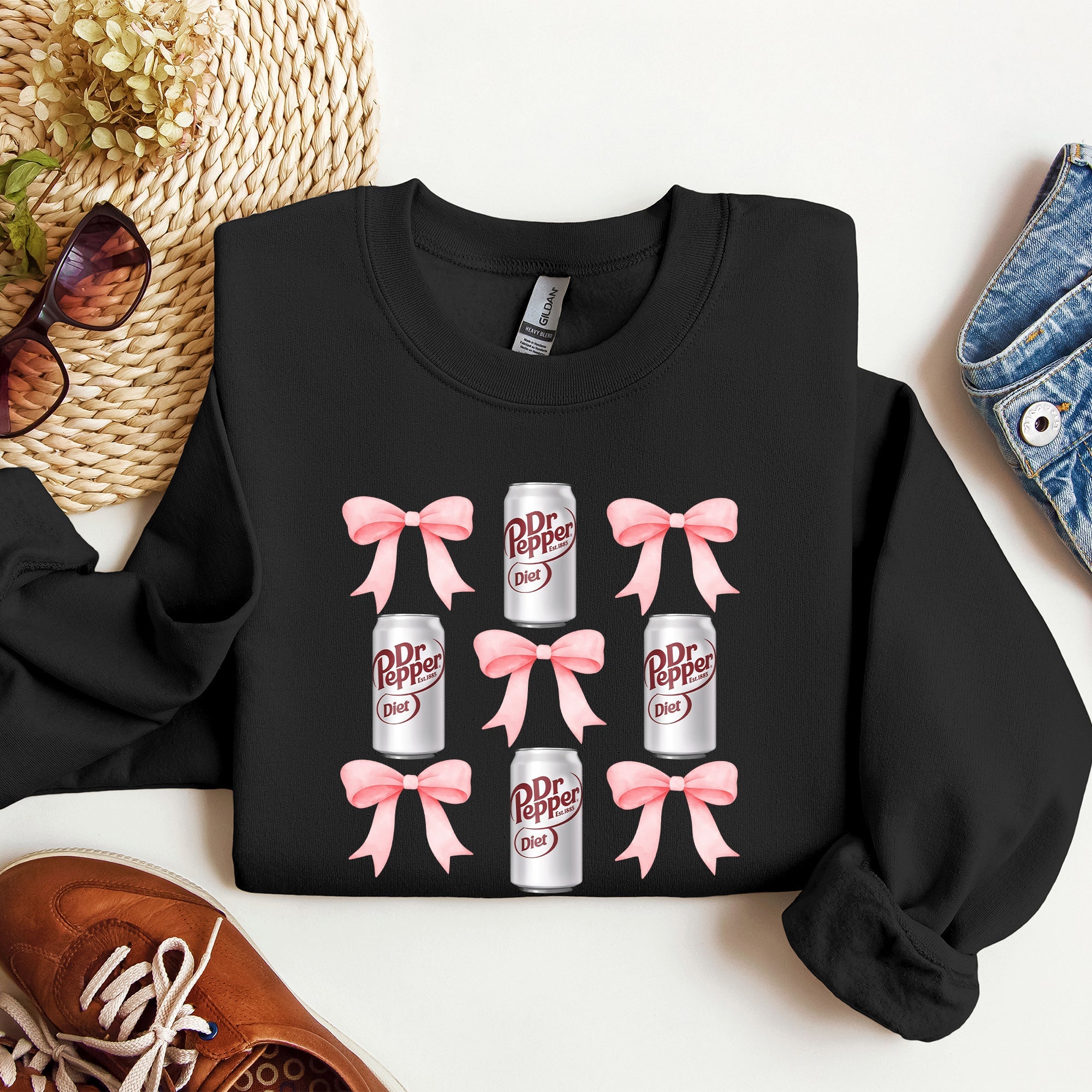 Diet Dr Pepper Soft Drink Coquette Preppy Soda Pop Bows Lifestyle Edition Sweatshirt