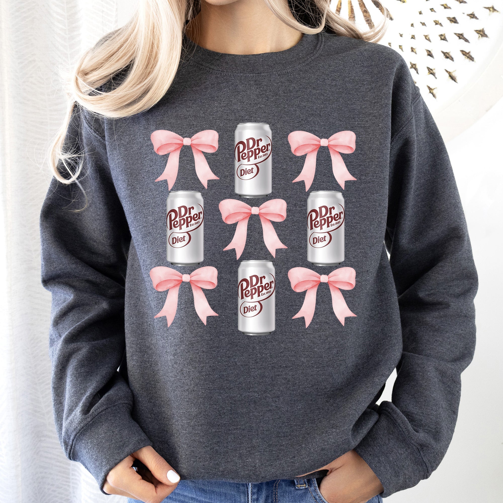 Diet Dr Pepper Soft Drink Coquette Preppy Soda Pop Bows Lifestyle Edition Sweatshirt